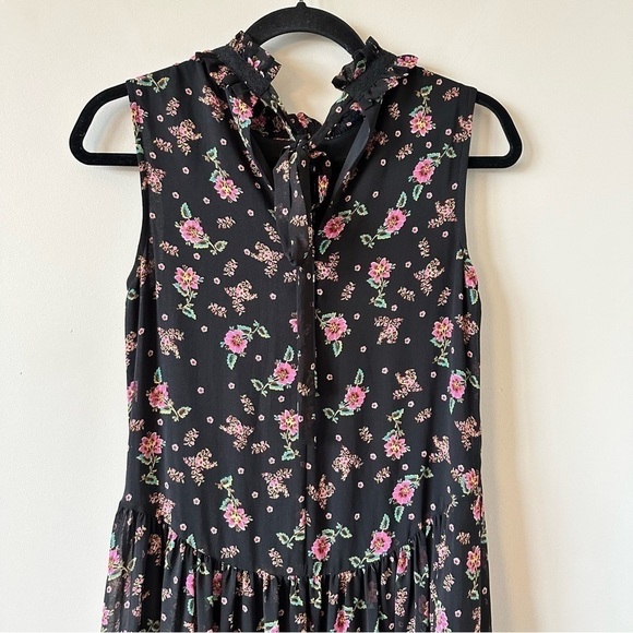 REBECCA Minkoff-Dainty Floral High Neck High Low Sleeveless Dress (Size:XS) - Picture 10 of 14
